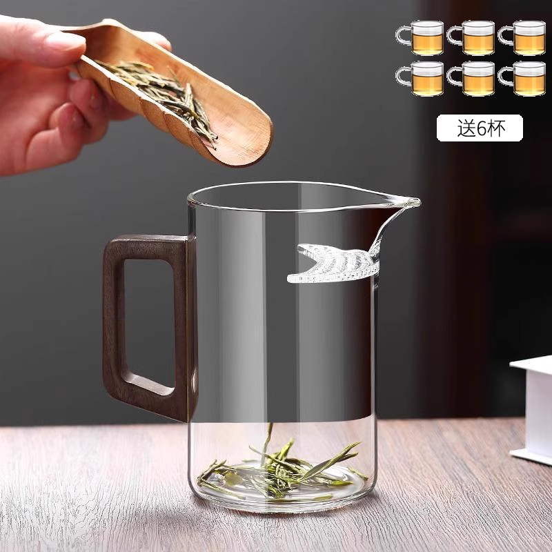 厚みのある高ホウケイ酸ガラス三日月フェアカップ茶漏れ一体型大容量フィルター付きインターネットセレブティーディバイダーフェアカップ|undefined