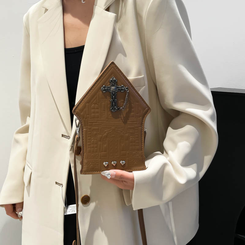 Bolsos pequeños de diseño de nicho 2025 primavera nuevo bolso femenino bolso de hombro de casa personalizado bolso de mensajero de cruz de cadena