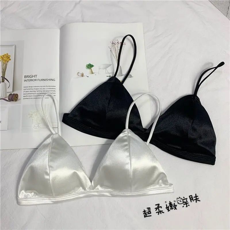 Sexy Triangle Cup Bralette with Padding, Wireless Thin Strapless Bra for Women