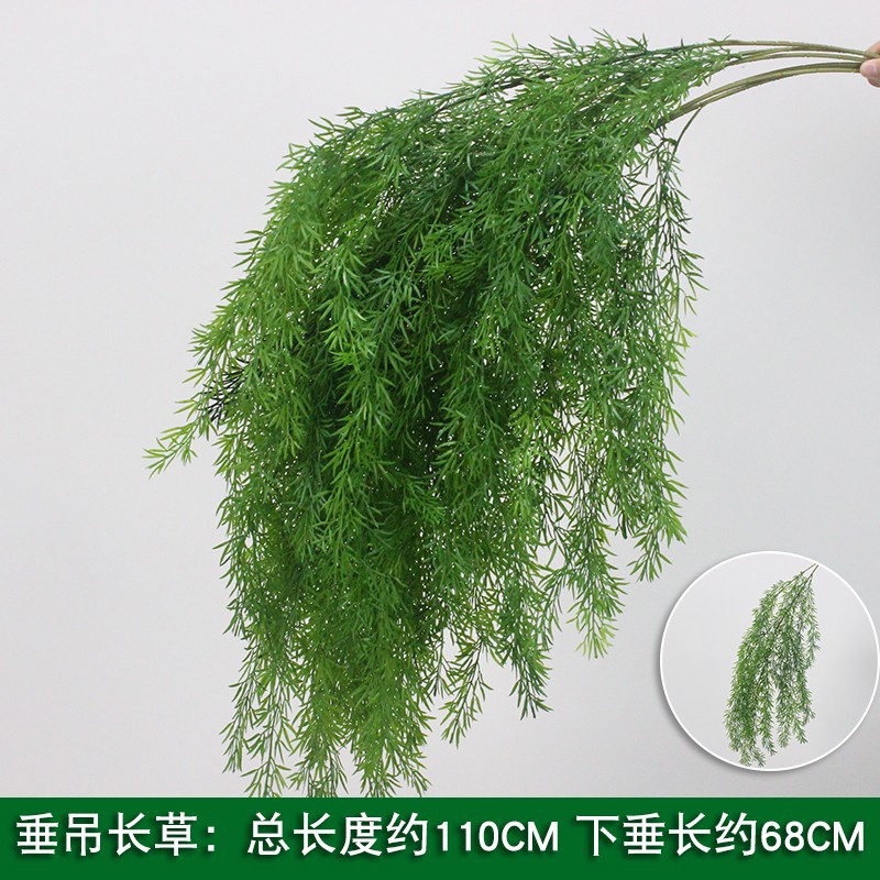 2025 nueva imitación de plantas verdes de flores de hierba de hierba decoración de fondo de boda flores verdes colgantes flor de bodas