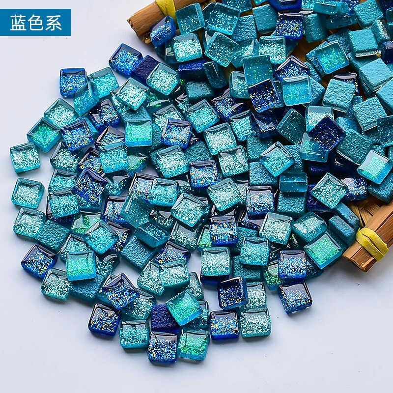1cmキラキラガラスモザイクDIY子供手作り材料小粒水晶自己貼り付け|undefined