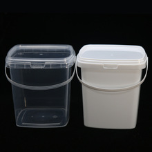 厂价批发方形桶塑料桶包装桶手提圆桶小桶水桶化工桶pp带盖白色1L