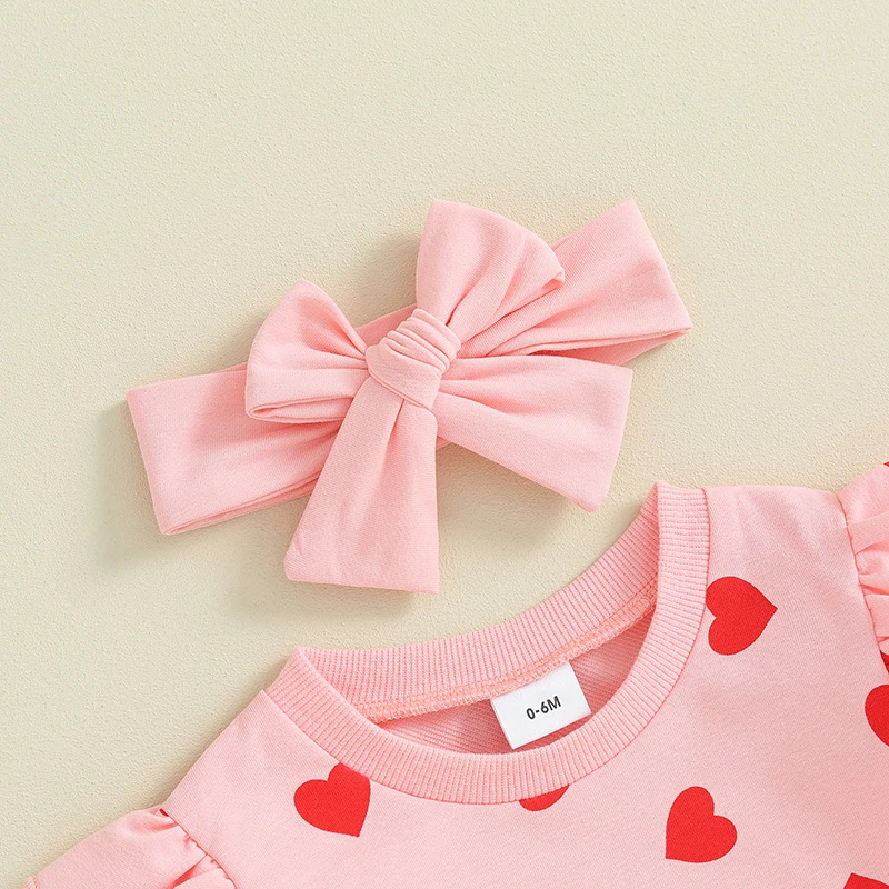 Heart Print Hoodie Set Image 5