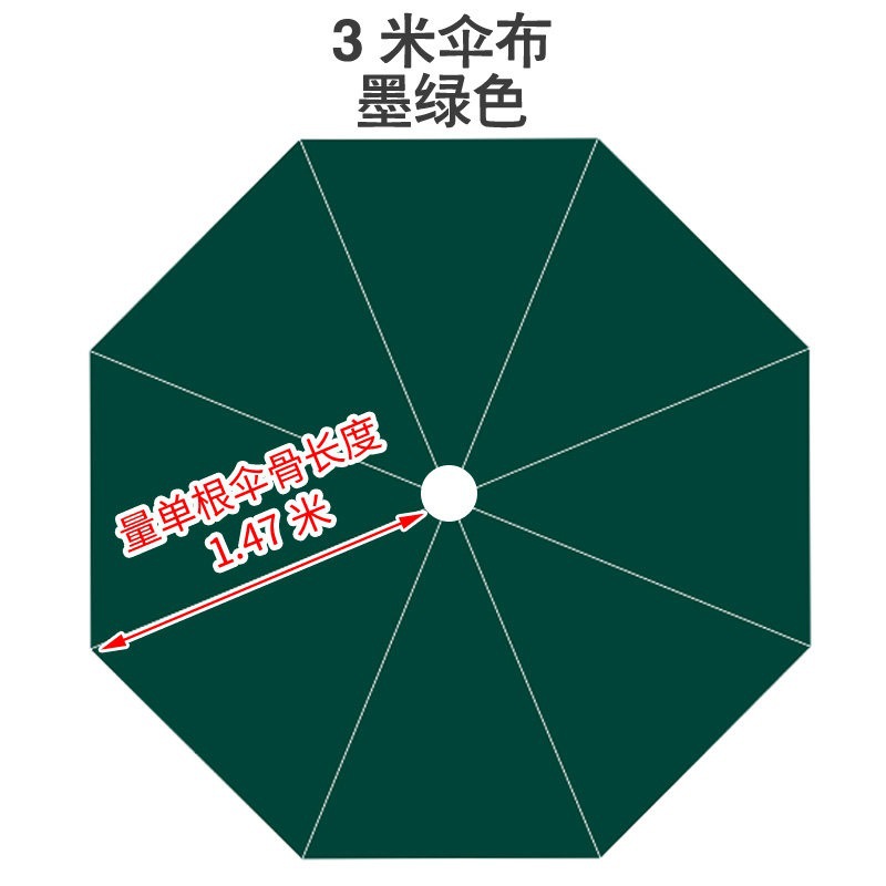 3米伞布 墨绿 加厚防雨