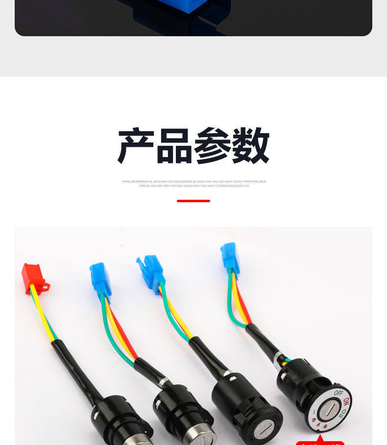 Electric Vehicle Tricycle Electric Door Lock, Power Lock, Large Head Lock, Small Head Lock, Power Switch, Key Accessories