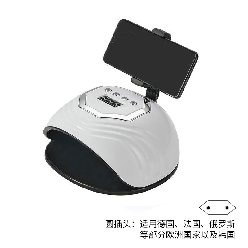 Nueva lámpara de fototerapia de uñas 86W con soporte de teléfono móvil lámpara de uñas uvled doble fuente de luz lámpara de hornear de uñas transfronteriza al por mayor