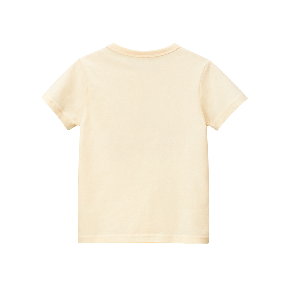 27kids ropa infantil transfronteriza 2024 verano nuevo estilo niños dibujos animados camiseta de manga corta ropa de bebé cabello de una pieza