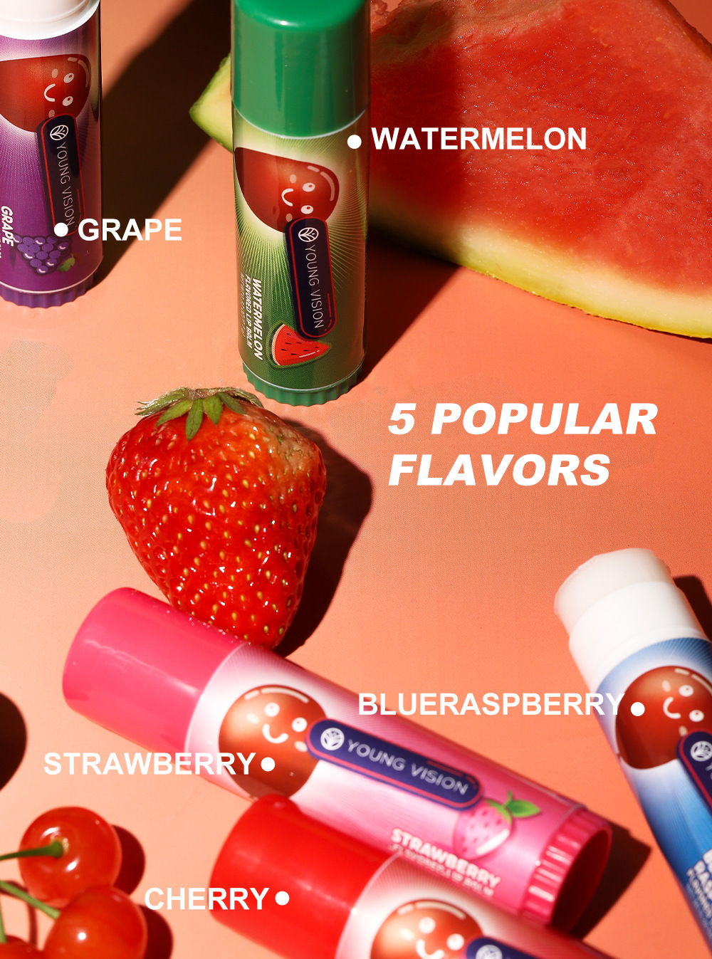 YOUNG VISION Lip balm Moisturizing and Nourishing fruit-flavored cross-border lip balm undefined