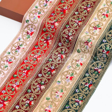 5CM宽 新款民族风花边辅料金色亮片腰果国风刺绣花边服装配饰DIY