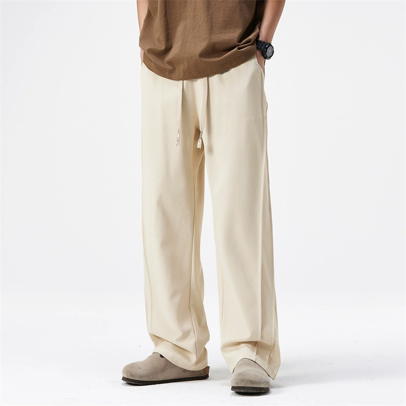 Прямая трансляция взрывающихся весенних и осенних шнурков ретро сплошной цвет модные мужские брюки для отдыха спортивные эластические брюки для мальчиков