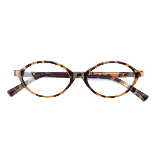 Zhang Yuanying Style Bookworm Eyeglass Frame for Myopic Women with Elliptical Tortoiseshell Color, Designed for Prescription, Enhances Face Slimming with Natural Makeup