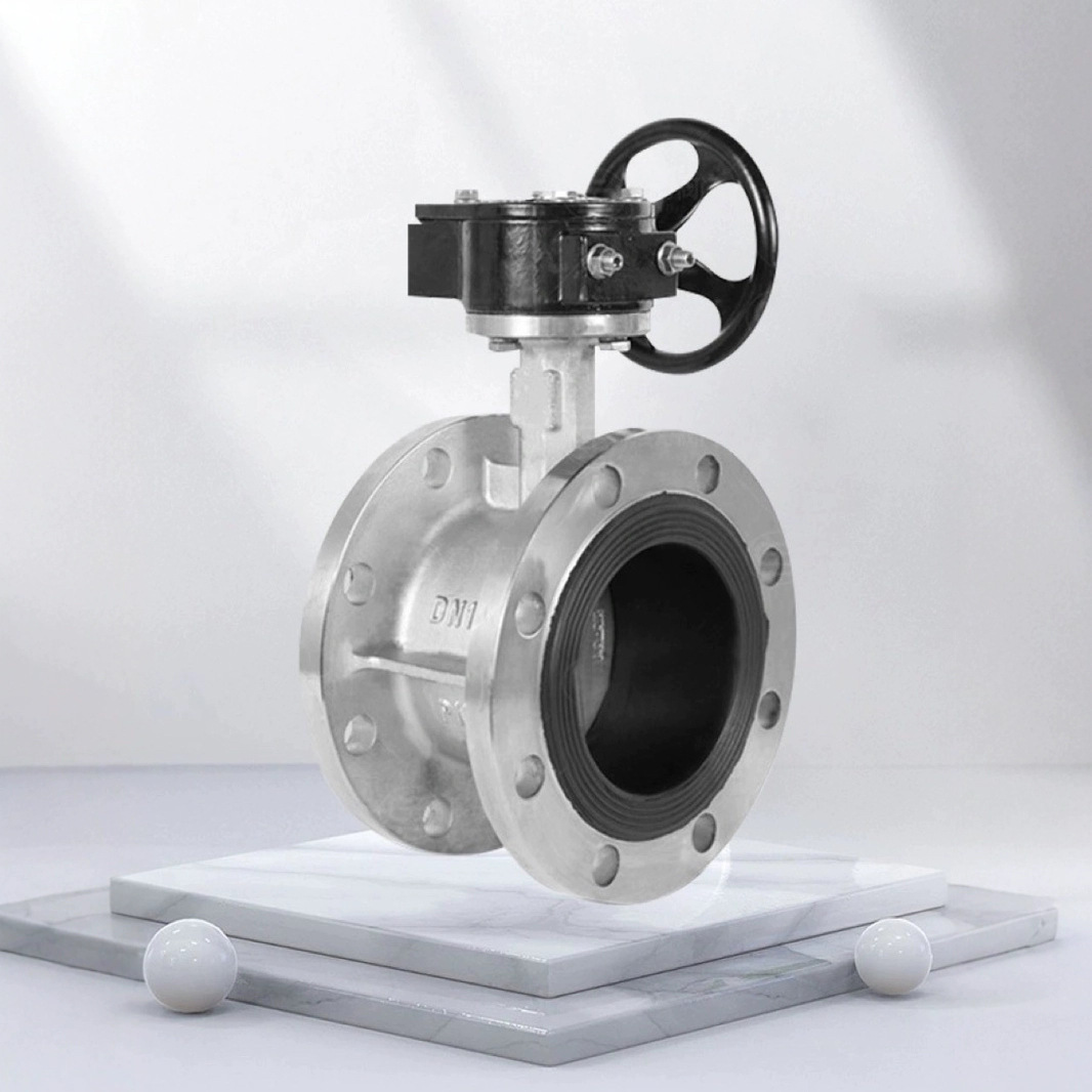 涡轮式不锈钢法兰蝶阀304材质 中线蝶阀 厂家天津 D341XP-16P