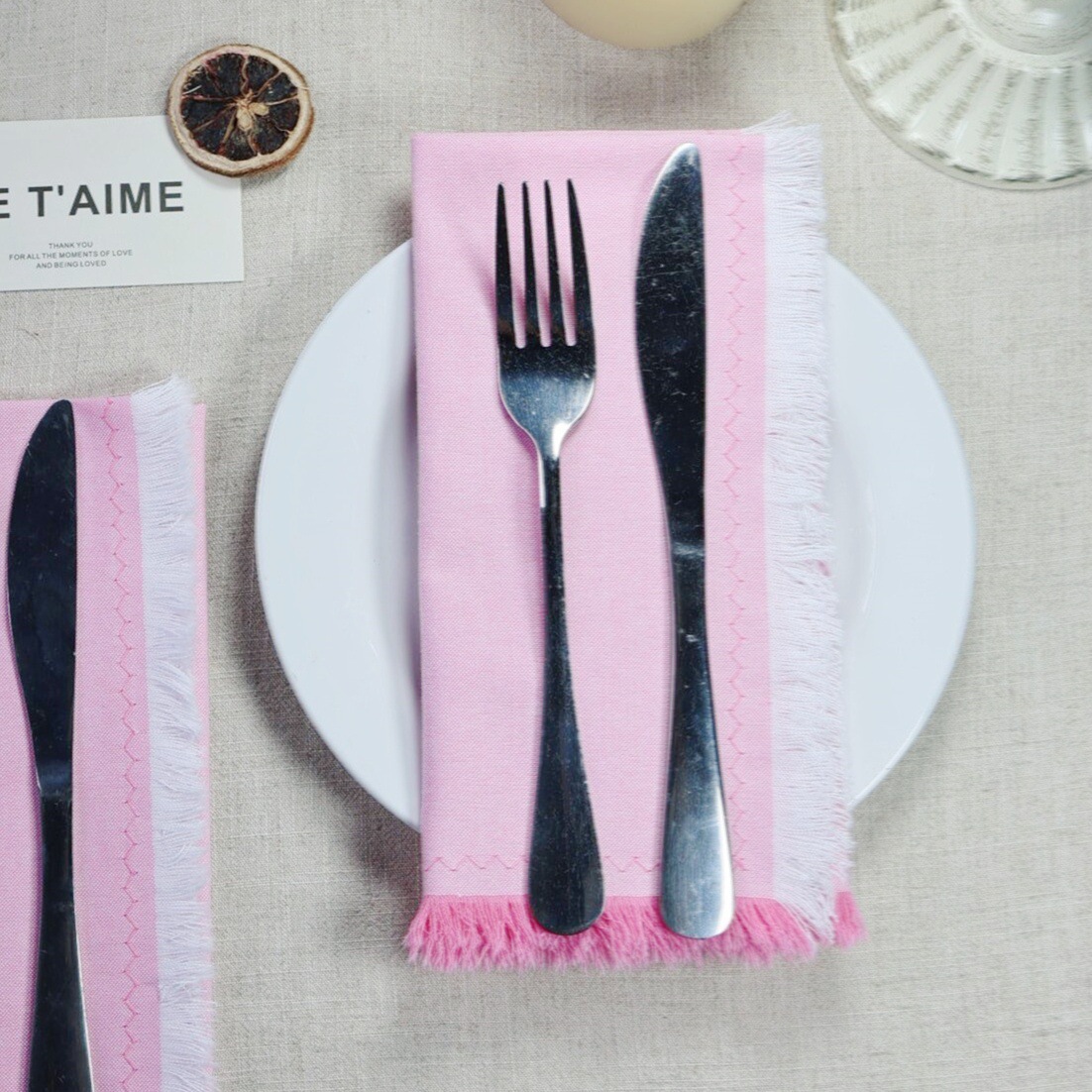 Amazon servillas de algodón lino almohadilla de Navidad cumpleaños boda nórdica transfronteriza sin lavado