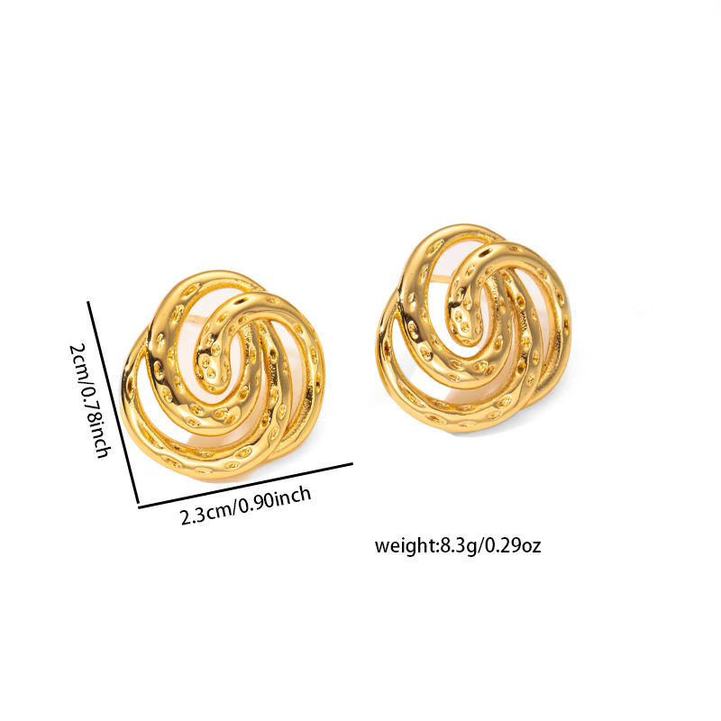 12g Weight 0.03µm Gold Plating Thickness Electroplated Gold Plating Process 201 Stainless Steel Ear Needle Material Golden Plated Plating Material Stone-Free Inlay Material Ear Studs Classification 1 Pair Quantity Daily Occasion 201 Stainless Steel Material Heart Shape, Flower, Spiral Pattern Women's Gender Elegant Style Plating Craft Heart Shape Flower Spiral Titanium Steel Elegant Waterproof Non Tarnish Surgical Steel Ear Studs 26