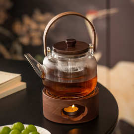 胡桃木温茶炉蜡烛加热保温底座花茶壶套装下午茶茶具花草水果茶壶