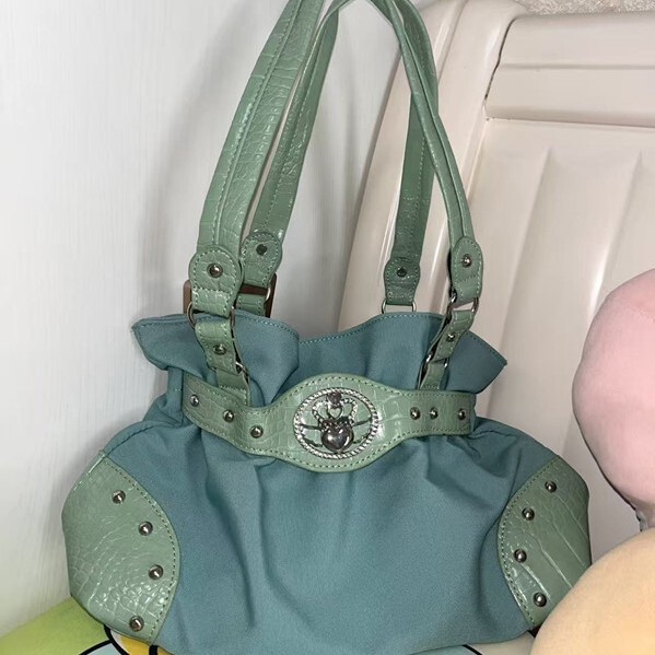 25 New Original Millennial Hotties Sky Blue with Diamond Stitching Old Retro Style Armpit Bag Tote Bag Shoulder Bag