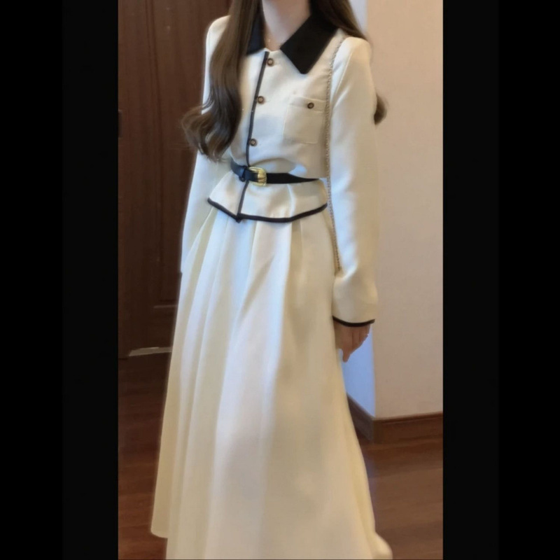 冷淡风盐系穿搭套装女秋冬季2025新款法式高级感连衣裙两件套洋气|undefined