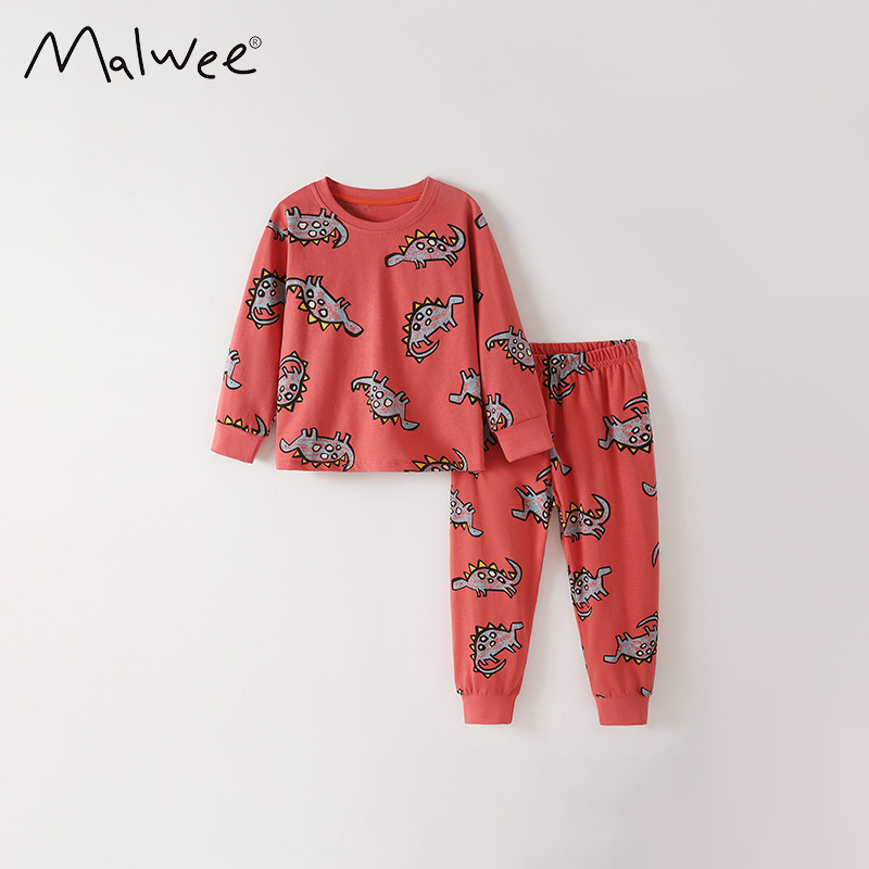 Malwee transfronterizo juego de niños otoño y invierno nuevo estilo europeo y americano para niños de mediana edad cuello redondo mangas largas ropa de niños casuales dos piezas