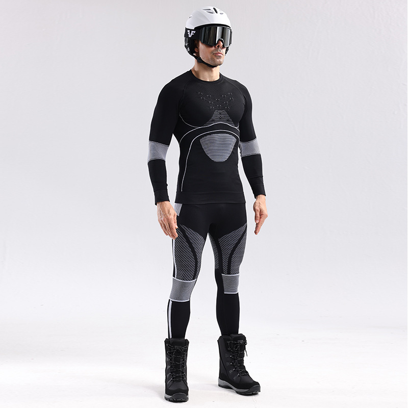 Traje de esquí de secado rápido para hombre 2025, capa base de compresión extremadamente fría, ropa interior funcional cálida para deportes de otoño e invierno.