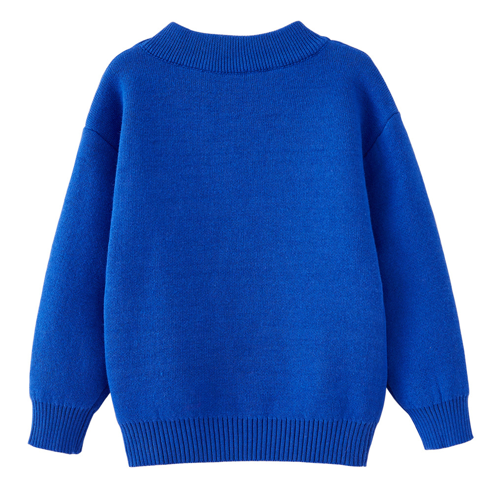 Ropa de invierno suéter forrado de lana de una sola pieza de terciopelo engrosado cuello redondo cálido bebé de los niños de punto camisa de fondo superior al por mayor