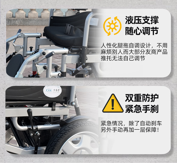Manufacturer Wholesale Reclining Electric Wheelchair for the Elderly, Intelligent Fully Automatic Disabled High Backrest Foldable Mobility Wheelchair