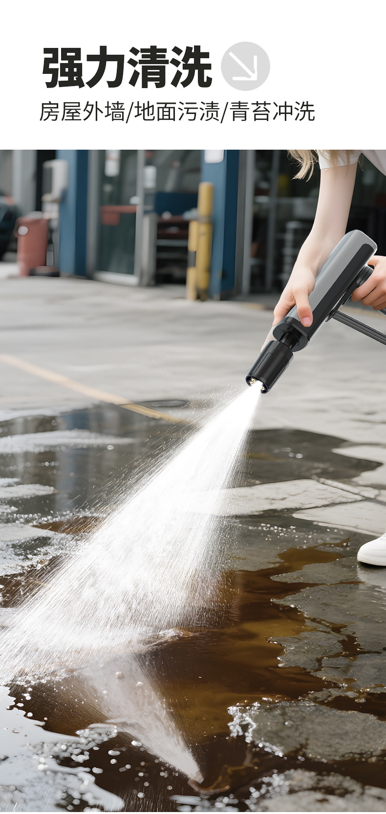 Cross-Border Wireless High-Pressure Car Wash Water Gun, Household Folding High-Power Car Wash Machine, Fully Automatic Lithium Battery Car Wash Gun Wholesale