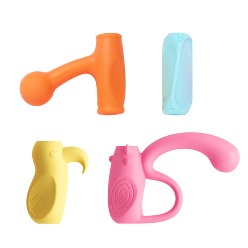 Stationery children's writing pen holder silicone primary school student pencil corrector set non-toxic finger cot three-finger grip