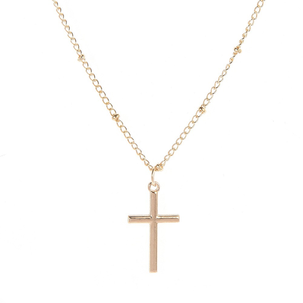 Collier croix simple et brillant pour femme or et argent_voghion.com
