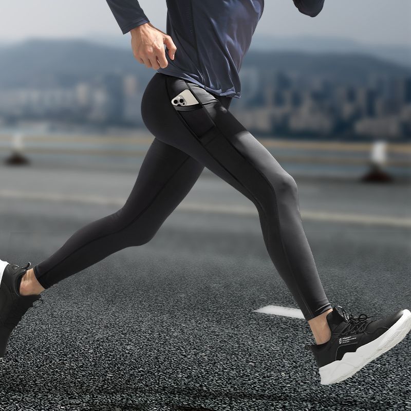 High Elastic Compression Running Tights Men's Quick-drying Sports Trousers Can Put Mobile Phone in Autumn and Winter Marathon Professional Training High Elastic Compression Running Tights Men's Quick-drying Sports Trousers Can Put Mobile Phone in Autumn and Winter Marathon Professional Training