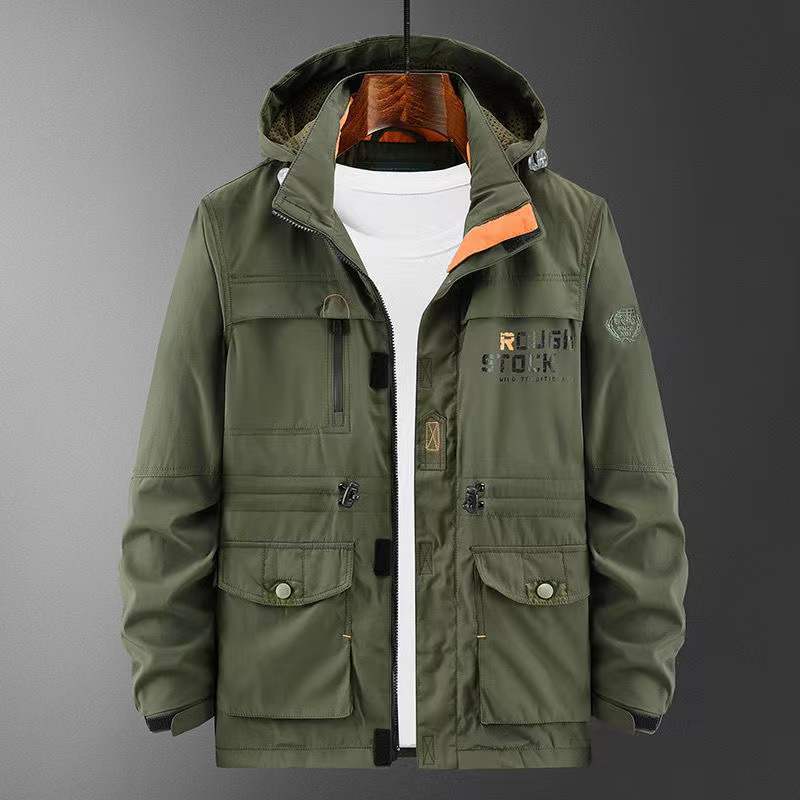 Invierno de algodón grueso chaqueta de hombre a prueba de viento impermeable traje de montaña chaqueta de asalto de hombre chaqueta de bolsillo grande