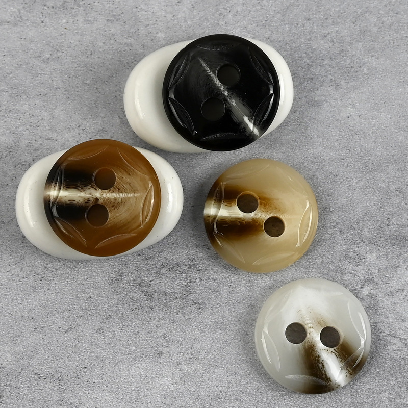 White Amber Brown Coffee Two-eye Resin Button Oversized Cardigan Coat Coat Clothing Button 34mm 43mm