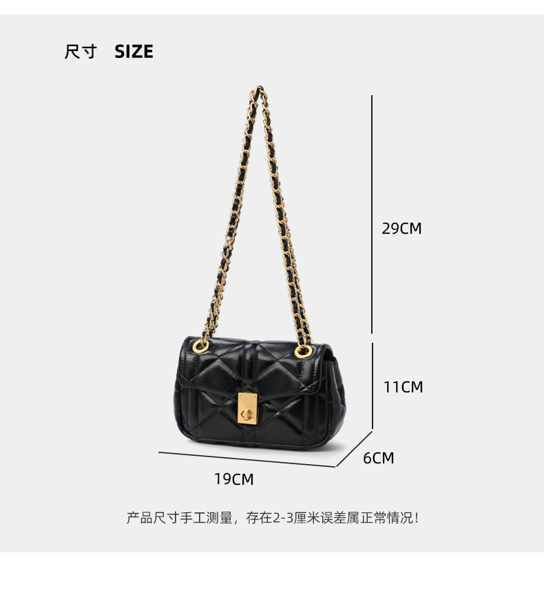 Túi đeo chéo nữ dây xích thời trang nhỏ gọn — đen, Lời bài hát: Black (Public Version) chi tiết 8