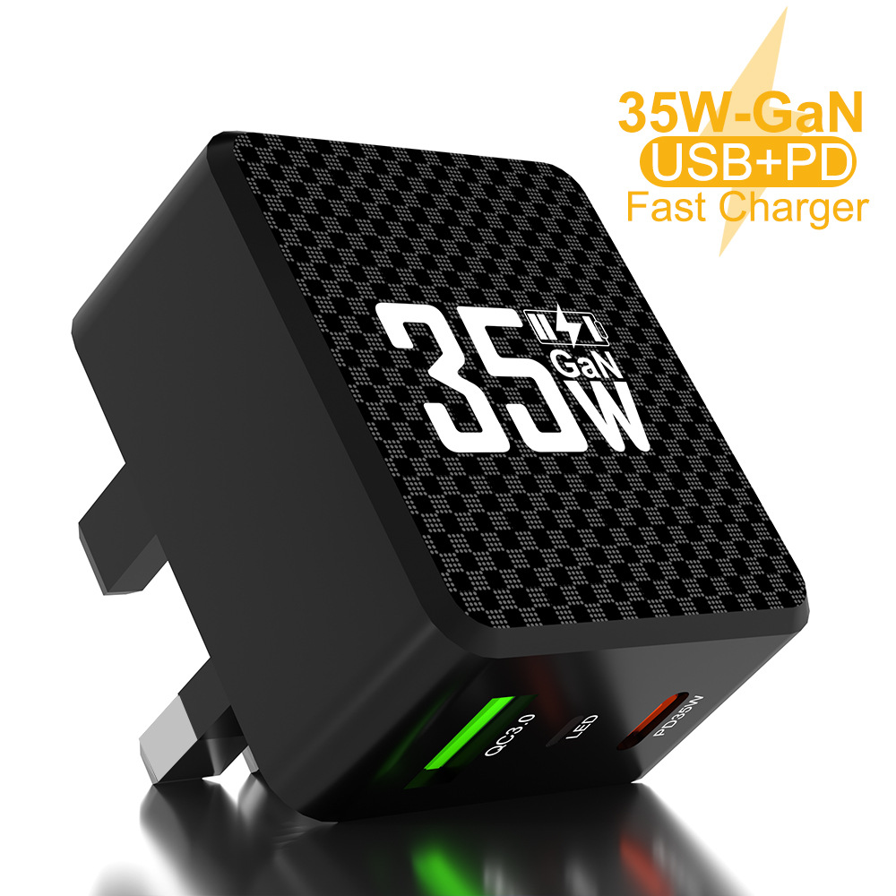 英规CE UL认证充电器  氮化镓QC3.0  35W大功率快充 适用电脑手机