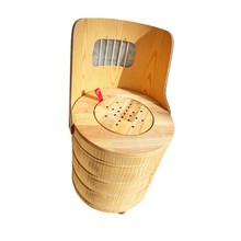 原木色折叠艾灸椅坐灸仪熏艾仪器座椅厂家实木靠背艾灸凳艾灸馆椅