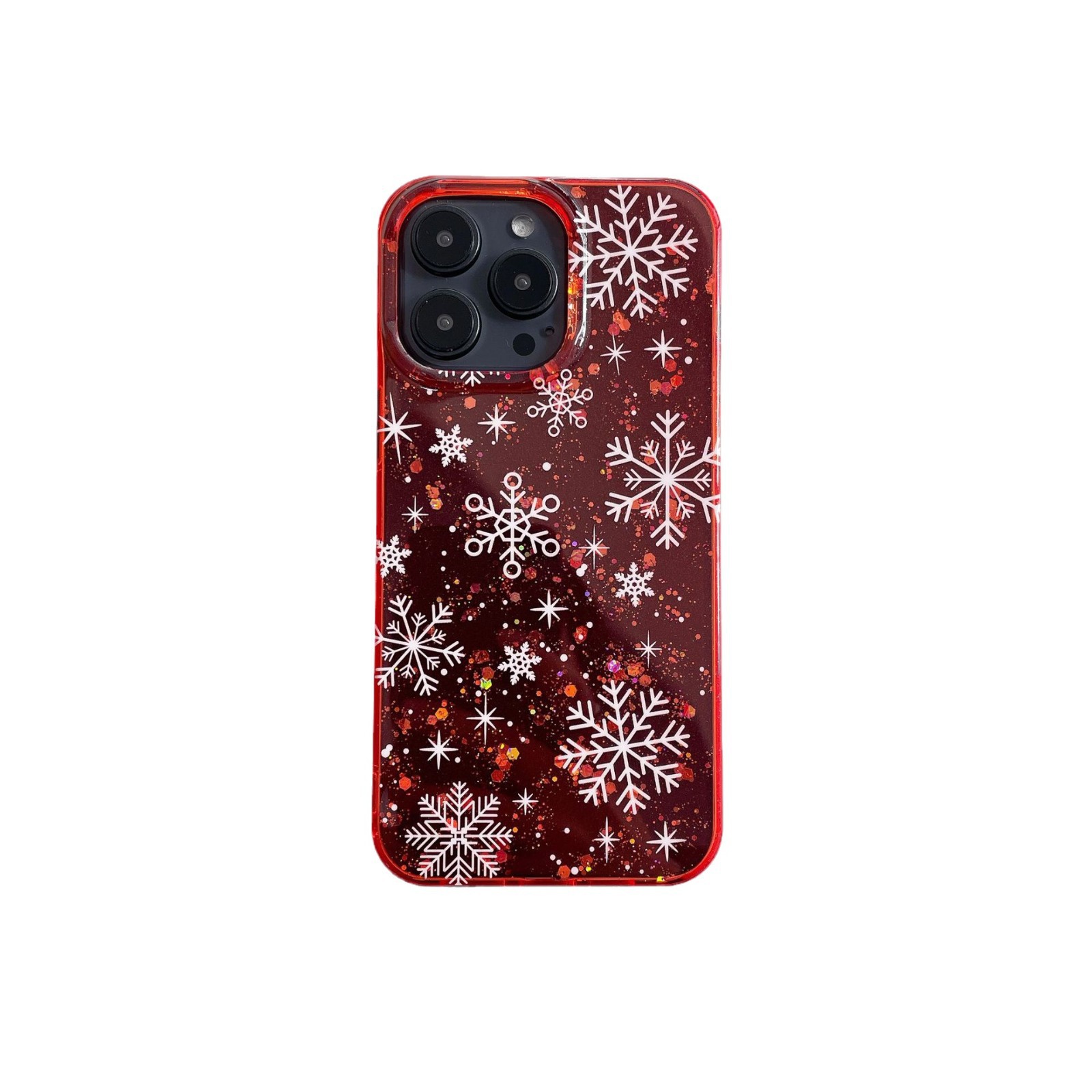 Schneeflocke Geeignet für iPhone 15 ProMax Telefon Apple 14 Premium 13p Funkelnde rosa Glitzer 12 Schutzhülle_voghion.com