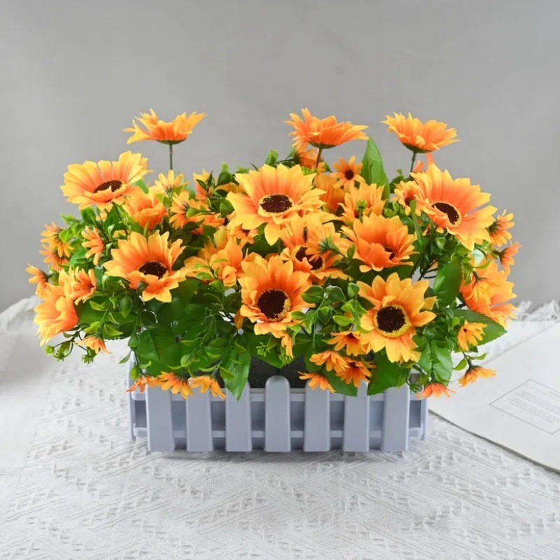 Simulación girasol al por mayor Traje transfronterizo Estilo pastoral Decoración Flor Fotografía Accesorios de fotografía Flor falsa Girasol