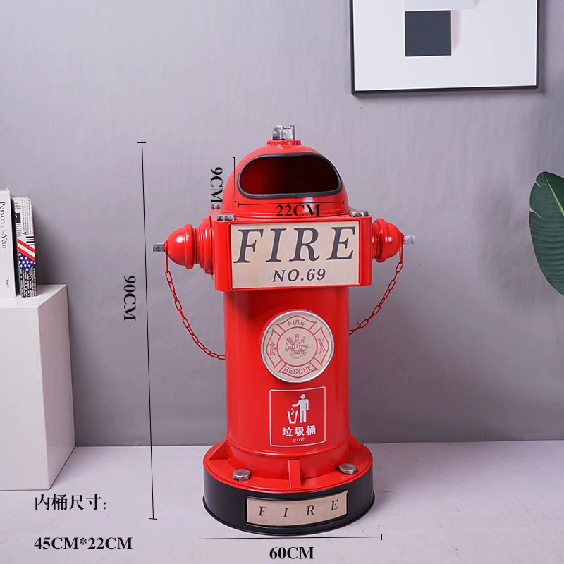 Retro big geometric garbage can for commercial use