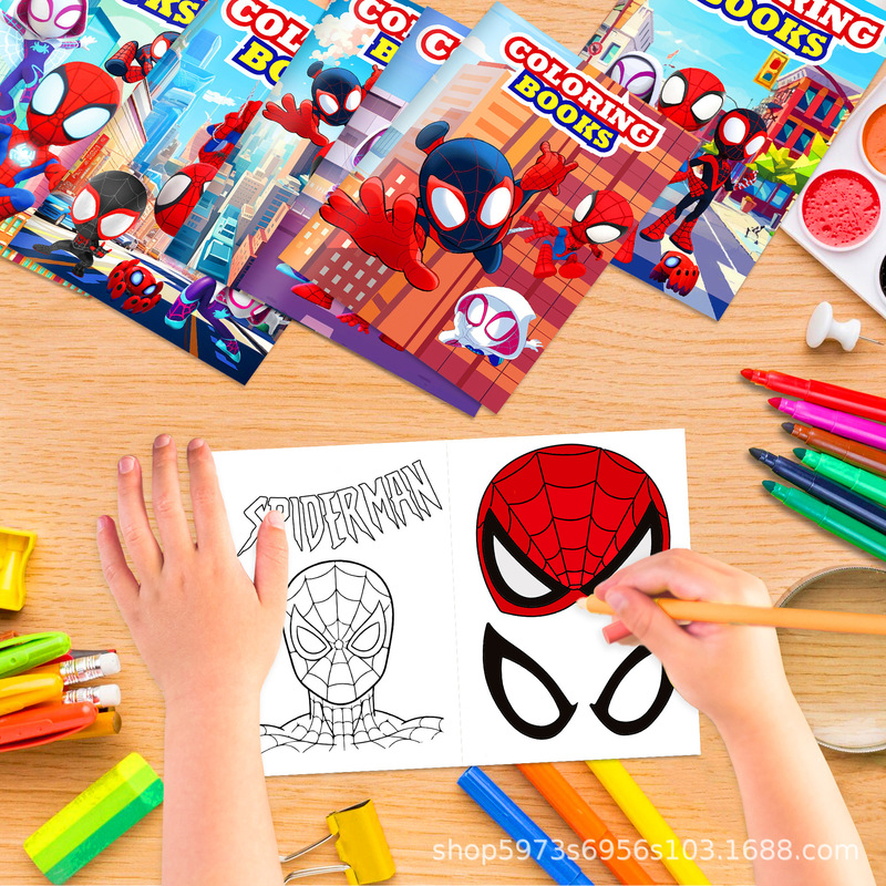 TY057アマゾンスパイダーマンアニメカラーDIY塗り絵パーティー漫画カラー塗り絵|undefined