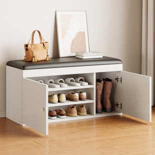 Shoe-Changing Bench for Home Entrance, Shoe Cabinet with Seating, Integrated Shoe Rack and Storage Bench for Entryway
