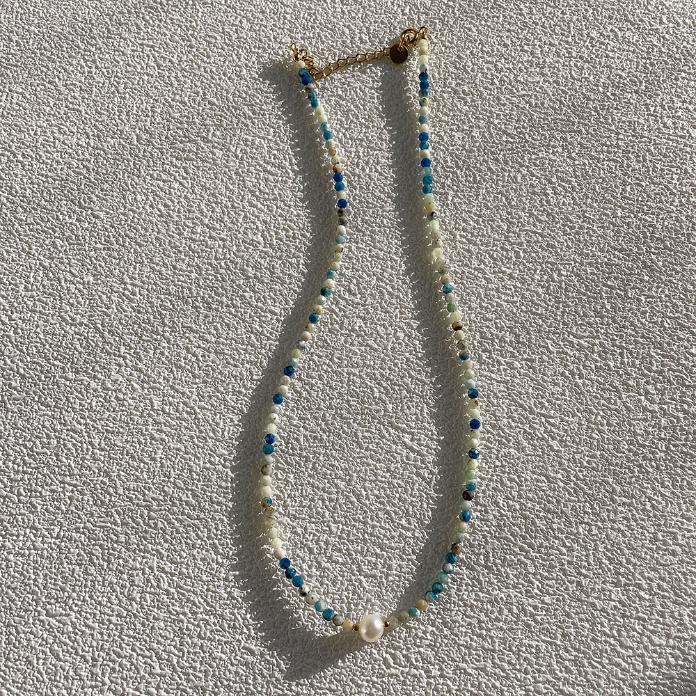 40g Weight Beads Pendant Material Necklace Classification Titanium Steel Chain Material 1 Piece Quantity Holiday, Daily Occasion natural stone, Freshwater Pearl, Titanium Steel Material Geometric Pattern Women's Gender Irregular, Chain Design Simple Style Style Simple Style Geometric Natural Stone Freshwater Pearl Titanium Steel Necklace In Bulk 7