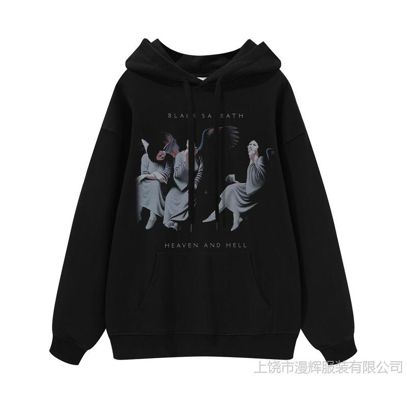 Black Sabbath Rock Band Direct Spray American Street Men's and Women's Hooded Crewneck Sweatshirts