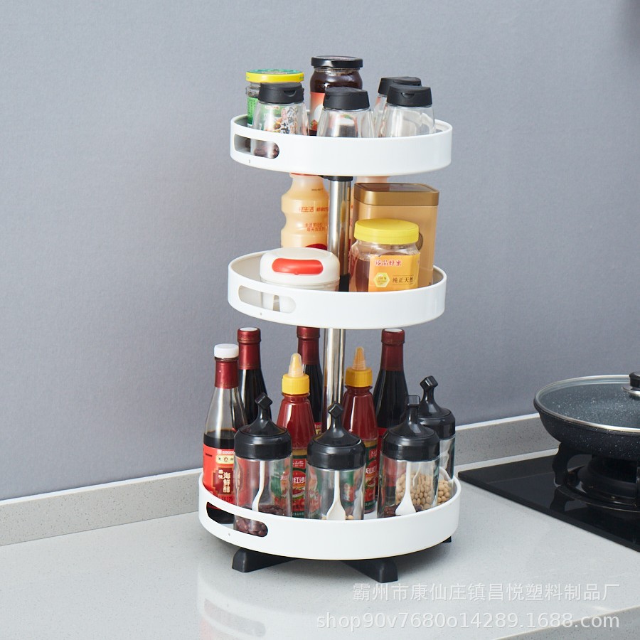 새로운 3 층 흰색 [직경 31CM] 회전 가능