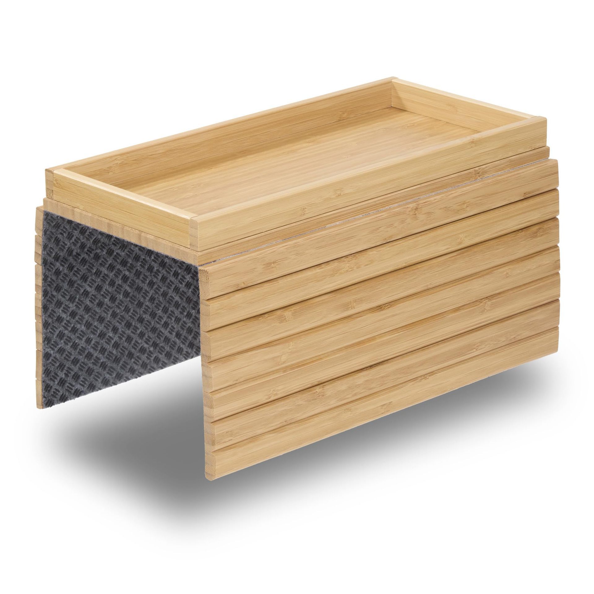 Mesa de bambú para reposabrazos de sofá, bandeja de madera para reposabrazos de sofá, almohadilla para reposabrazos de sofá, bandeja de comedor de madera para reposabrazos de sofá image 9