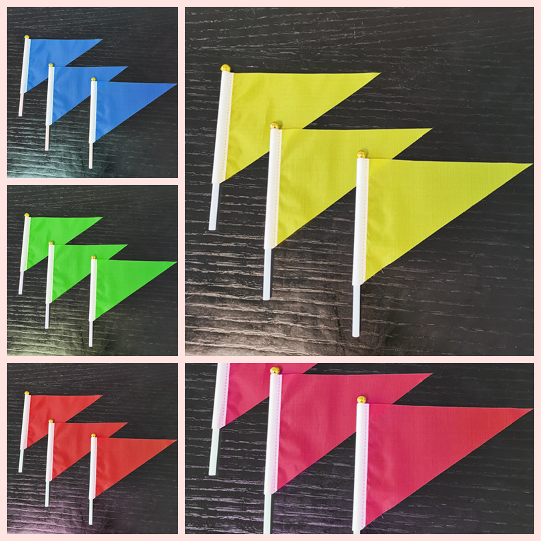 幼儿园课间操道具儿童小彩旗舞蹈表演红旗手摇三角旗手摇旗旗杆