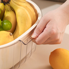 Nordic style double-layer vegetable and fruit drain basket washing basin high-looking home kitchen cleaning vegetable and fruit basket storage basket