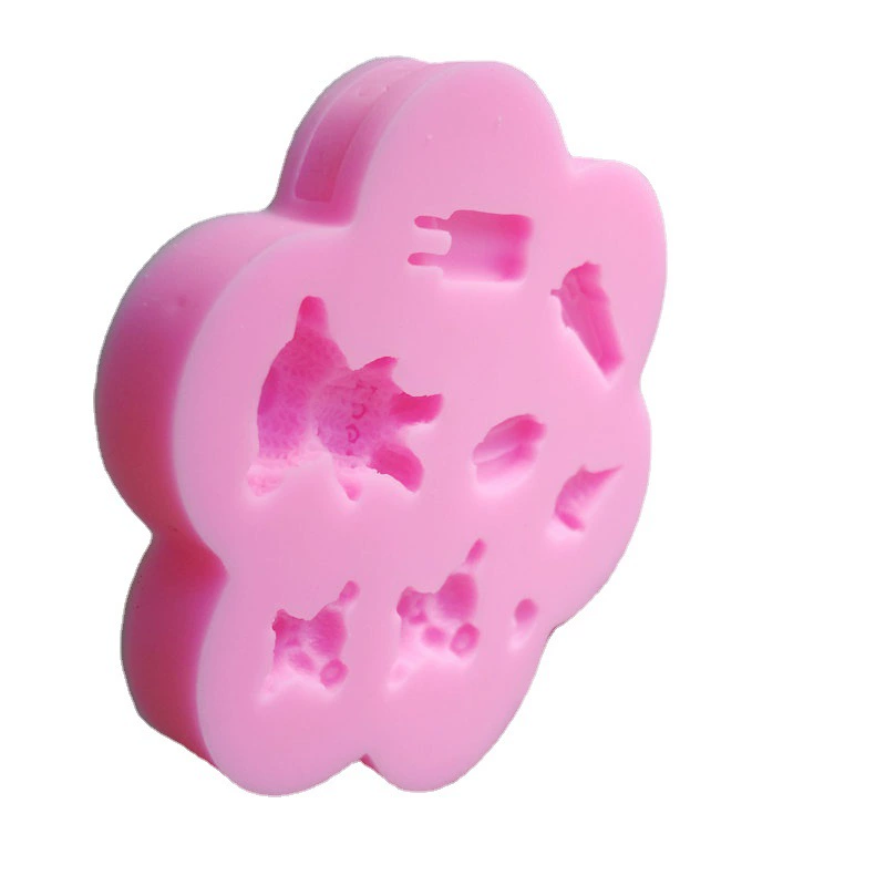 Silicone mold for ice cream, fondant, clay, decorations, with little bears
