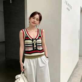 一件代发小香新款26夏季甜美辣妹风减龄气质针织吊带背心上衣女装