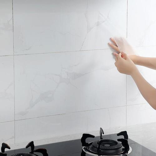 Transparent kitchen oil-proof stickers high temperature resistant tile wall stickers stove waterproof and oil-proof self-adhesive range hood cabinet wallpaper