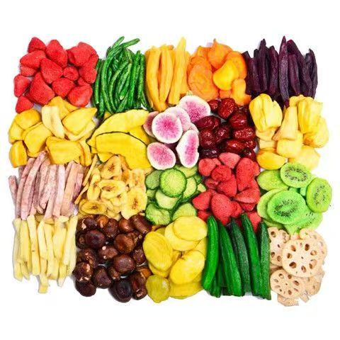 Mixed Dried Fruits and Vegetables, Assorted Dried Fruits and Vegetables, Mixed Package of Okra, Shiitake Mushrooms, Mango and Banana Slices, Freeze-Dried Fruits and Vegetables
