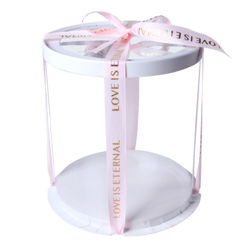 Internet celebrity birthday cake box dessert packaging box transparent round cake box 6 inches 8 inches 10 baking packaging manufacturer